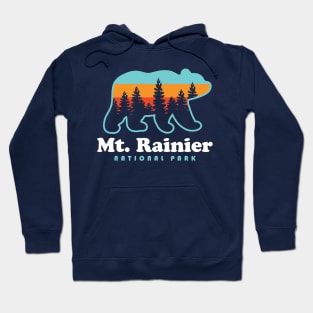 Mt Rainier National Park Hikes Retro Bear Hoodie